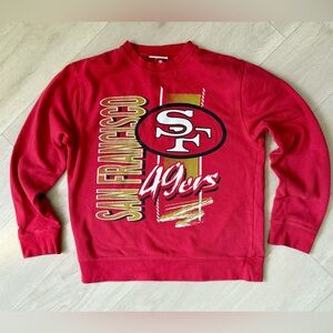 Mitchell & Ness San Francisco 49ers Vintage-Style Crewneck Sweater. Adult Medium